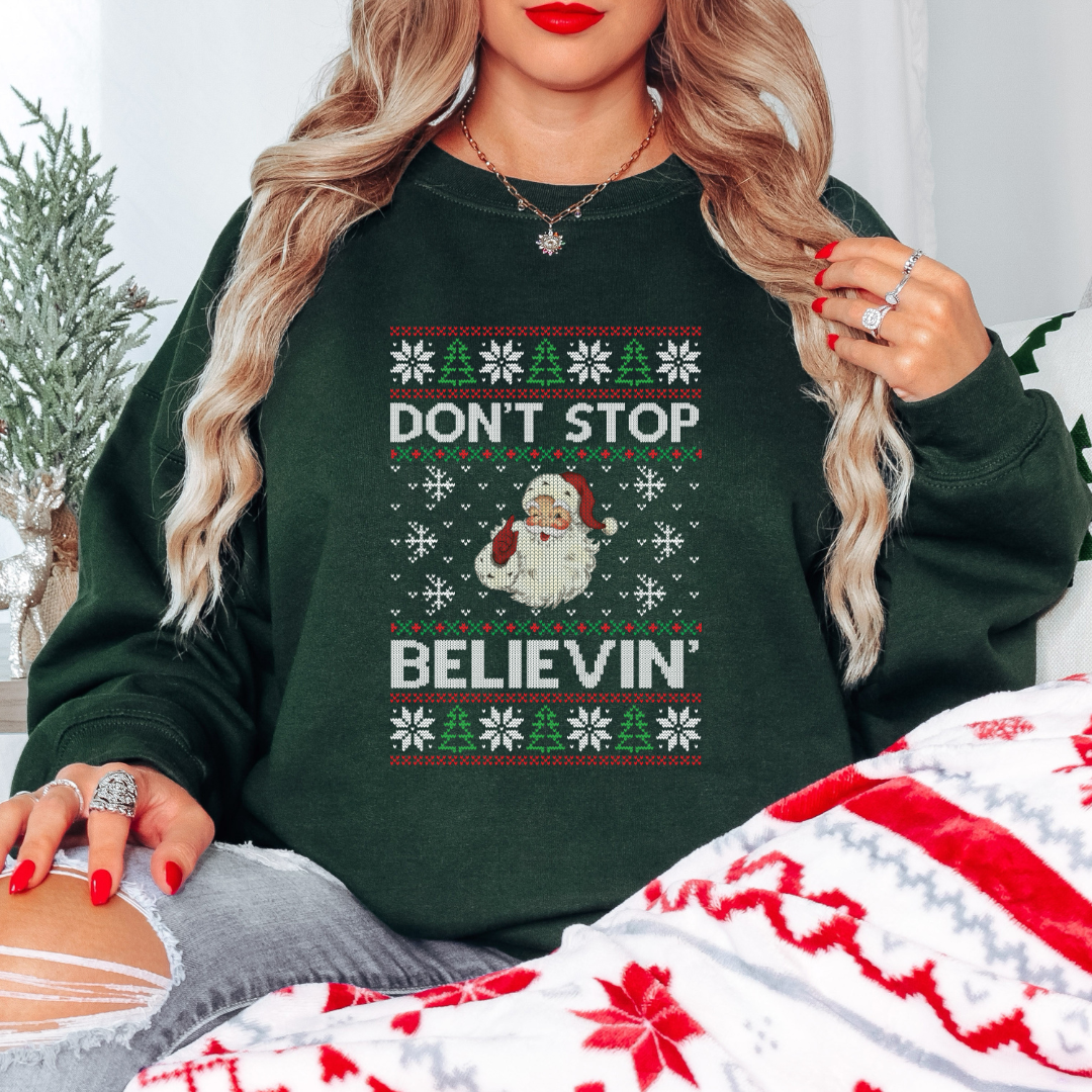 Don't Stop Believin' Christmas Crewneck