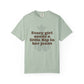 Light green t-shirt with text and graphic