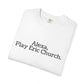 White t-shirt with 'Alexa, Play Eric Church' text on a white background