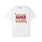 White t-shirt with 'Bang Bang Niner Gang' text design on a white background