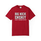 Red t-shirt with 'BIG NICK ENERGY SAN FRANCISCO' text on a white background