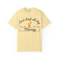 Yellow t-shirt with humorous text and cocktail graphics 