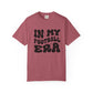 Pink t-shirt with 'IN MY FOOTBALL ERA' text on a white background
