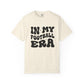 Beige t-shirt with 'IN MY FOOTBALL ERA' text on a white background