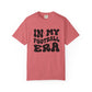 Pink t-shirt with 'IN MY FOOTBALL ERA' text on a white background