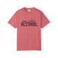 Pink t-shirt with 'may contain ALCOHOL' text