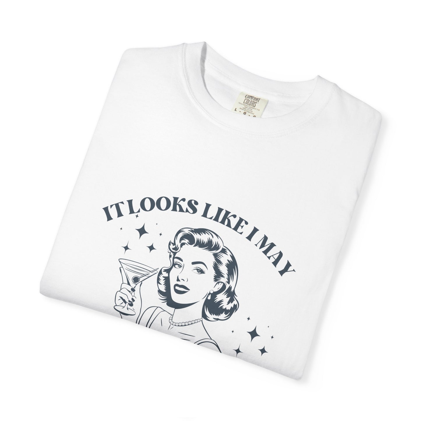 White t-shirt with graphic design and text on a white background