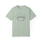 Mint green t-shirt with football graphic and text on a white background