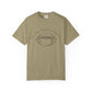 Khaki t-shirt with football graphic and text 'tis the damn season on a white background