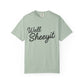 Mint green t-shirt with black text 'Well Sheeyit' 